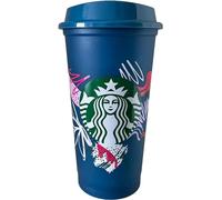 STARBUCKS Mug de voyage réutilisable en plastique écologique - Grande taille - 473 ml - Bleu sarcelle