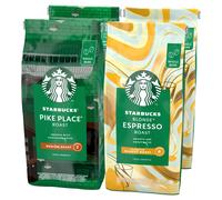 STARBUCKS Pike Place Roast, Blonde Espresso Roast Caf? en Grains 450g (Pack de 4)
