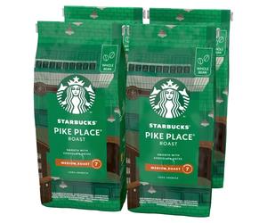 STARBUCKS Pike Place Roast, Torréfaction Ambrée, Café en Grains 450g (Pack de 4)