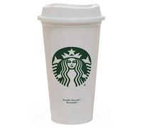 Starbucks Plastique Mug de voyage réutilisable Blanc/Tasse/gobelet Grande Taille M 473 ml (16 oz