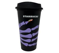 STARBUCKS Tasse de voyage réutilisable motif main squelette Halloween Grande taille 473 ml