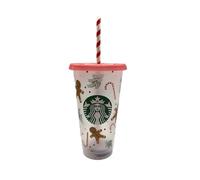 STARBUCKS Tasse froide réutilisable pour l'été 2025 Motif bonhomme en pain d'épice 700 ml