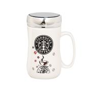 STARBUCKS TRAVEL MUG CERAMIC COFFEE TEA CUP LID WORK HOT TEA