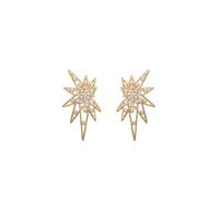 Starburst Boucles D'oreilles Plaqué Or Meteor Boucles D'oreilles Pave Baguette Rond Cubique Zircone Bijoux Bold Géométrique Shooting Star Design pour les Femmes