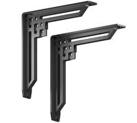 STARBY Lot de 2 supports d'tagre robustes en mtal design pour manteaux, comptoirs et tagres dcoratives, capacit 500 en fer forg noir