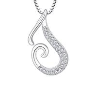 Starchenie Collier de Lettre J Porte-bonheur Pendentif Zircon en Argent 925 pour Femme