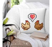 Stardew Valley Taie d'oreiller carrée en polyester Motif poulet