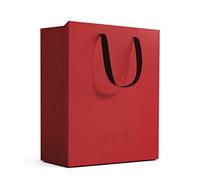 stardis binbox, corbeille à papier design rectangulaire, élégant bac à papiers avec poignées pour bureau, poubelle de bureau en plastique, rouge Sienne