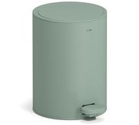 stardis Poubelle à pédale 3 l, en acier inoxydable mat, avec fermeture silencieuse, couvercle à charnière, seau intérieur, poubelle, poubelle de salle de bain, vert