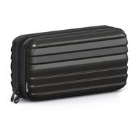 stardis Trousse de Toilette Rigide pour Femme et Homme - en Forme de Valise - Étanche - Mini Valise - pour Femmes, Hommes, Enfants, Noir Profond, Trousse de Toilette