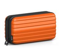 stardis Trousse de toilette rigide - Pour homme et femme - En forme de valise - Étanche - Mini valise - Aspect - Pour femmes, hommes, enfants, Orange vif, Trousse de toilette