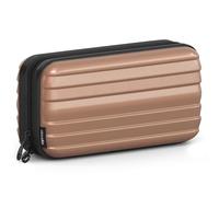 stardis Trousse de toilette rigide - Pour homme et femme - En forme de valise - Étanche - Mini valise - Aspect - Pour femmes, hommes, enfants, moka, Trousse de toilette