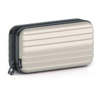 stardis Trousse de Toilette Rigide - pour Homme et Femme - en Forme de Valise - Étanche - Mini Valise - Aspect - pour Femmes, Hommes, Enfants, Gris Chaud, Trousse de Toilette