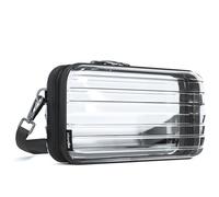stardis Unibag Sac à bandoulière avec bandoulière Fermeture éclair Mini valise imperméable Sac à main Poches intérieures Trousse de maquillage rigide à suspendre pour homme et femme, Transparent,