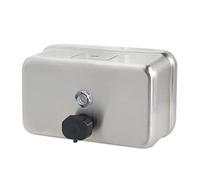 Stardrix Distributeur de savon mural robuste en acier inoxydable, 1100 ml, avec doublure anti-corrosion et pompe anti-fuite pour salle de bain commerciale et maison, cuisine (horizontal)