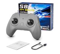 STARDRONE S8 RC - Contrôleur de simulateur de vol - Contrôleur de drone FPV à 8 canaux pour vol virtuel DJI / Uncrashed / Liftoff, cadeau pour enfants et nouveaux pilotes - Mode 2 (gris)