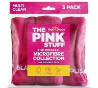 Stardrops The Pink Stuff Miracle Lot de 3 chiffons en microfibre | 3 chiffons en microfibre réutilisables et lavables en machine pour essuyer, dépoussiérer, frotter et polir