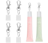 Starfa Lab Lot de 4 porte-clés pour baume à lèvres Summer Friday, porte-clés portable avec clip en métal, étui universel pour baume à lèvres aquaphore, baumes à bulles et essentiels de voyage