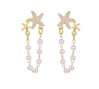 Starfish perle gland boucles d'oreilles pour les femmes, Simple océan Dangle Design, bijoux en alliage Premium, Chic Casual Party oreille accessoires