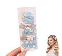 Starfish Shell Hairpin Set,Artificial Seashell Starfish Mermaid Pearl Barrettes,Acrylic Resin Women Hair Clip for Beachy,Party Styles