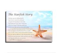 Starfish Story Make A Difference Poster for Space | Helping one matters tale, kindness ripple effect, encouraging room decor(Framed,12x18inch(30x45cm))