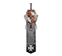 Starforged Broche en forme d'épée de temple noire avec plaque en croix 40 K, taille unique, en métal, sans pierre précieuse, taille unique, Zinc, Pas de gemme