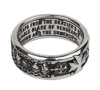 Starforged compatible with Warhammer 40k Black Templier Cross ring [Sterling Silver/Gold plated] 1 piece