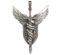 Starforged Lion El'Jonson Warhammer 40K Dark Angels Collier Homme Space Marines Pendentif Argent Sterling, One Size, Argent sterling, Pas de gemme