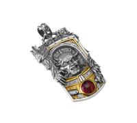 Starforged Warhammer 30K The Horus Heresy Horus Collier en argent pour homme Chaîne en argent plaqué or 24 carats