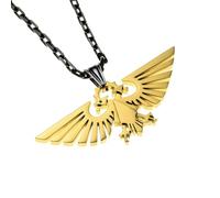 Starforged Warhammer 40000 Imperial Aquila WH40 Collier pour homme en acier inoxydable plaqué or sans pierre précieuse, Acier inoxydable, Pas de gemme