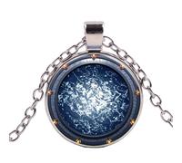 Stargate Portal Atlantis Collier avec pendentif cabochon en verre pour femme et homme, Alliage de zinc