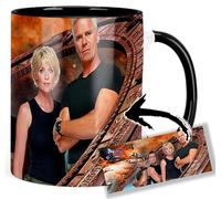 Stargate Sg-1 Sg1 Richard Dean Anderson Amanda Tapping Michael Shanks Christopher Judge Tasse Ceramique Intérieure et Poignée Noire Mug