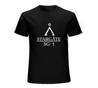 Stargate SG1 T-Shirt Vintage Stargate Atlantis Top T Shirt Universe Tee Men t Shirt Black XL