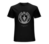 Stargate SG1 Team Badge T Shirt Licensed Sci-FI TV Alien Show Tee Black M
