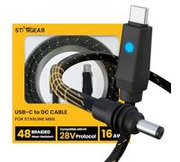 STARGEAR Starlink Mini câble d'alimentation Starlink de 2,5 m, entrée maximale de 140 W, câble d'alimentation Starlink Mini USB C vers CC avec voyant lumineux, tressé résistant à l'usure pour 16 AWG