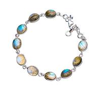 StarGems Argent 925 Labradorite Unique fait à la main Bracelet 20,32cm Bleu B4359