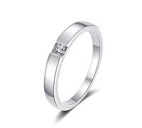 StarGems Bague Moissanite 0,3 ct en argent 925 plaqué platine avec coupe princesse B4456-0.3ct-50.25