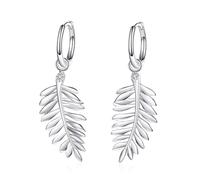 StarGems® Feuille 0,03 ct×2 Moissanite Boucles d’oreilles manchettes plaquées platine en argent 925 EX086