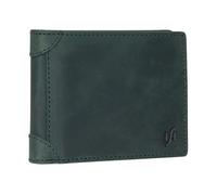 STARHIDE Hunter Portefeuille à deux volets pour homme en cuir véritable vieilli avec blocage RFID et 2 fenêtres pour carte d'identité - Porte-carte en cuir véritable souple modèle 1145 (vert chasseur)