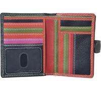 STARHIDE Portefeuille compact multicolore pour femme avec blocage RFID avec capacité supplémentaire pour cartes, sac à main moyen en cuir véritable souple avec poche zippée autour de la monnaie 5535