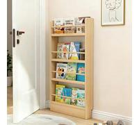 STARHMLUX Bibliothèque étroite Derrière la Porte, 3-6 Niveaux Bibliothèque en Bois, étagère Murale Organisateur, Gain de Place, pour Chambre d'enfant, Chambre, Salon 4F 50cm