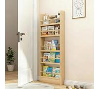 STARHMLUX Bibliothèque étroite Derrière la Porte, 3-6 Niveaux Bibliothèque en Bois, étagère Murale Organisateur, Gain de Place, pour Chambre d'enfant, Chambre, Salon 5F 50cm