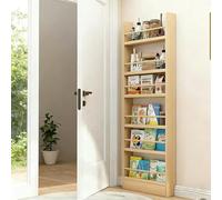 STARHMLUX Bibliothèque étroite Derrière la Porte, 3-6 Niveaux Bibliothèque en Bois, étagère Murale Organisateur, Gain de Place, pour Chambre d'enfant, Chambre, Salon 6F 50cm