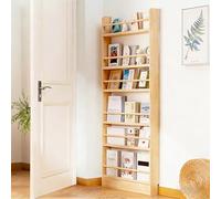 STARHMLUX Bibliothèque étroite Derrière la Porte, Bibliothèque en Bois, étagère Murale Organisateur de Livres, Gain de Place, pour Chambre d'enfant, Chambre, Salon Natural Wood Color 6F-70cm