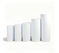 STARHMLUX Colonnes Cylindriques Blanches en Métal pour Décoration Fête Socle Présentoir Gâteau Table Anniversaire Mariage Baptême Candy Bar Piliers Rond, Lot de 3/5 5-Piece Set