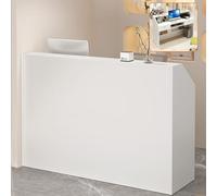 STARHMLUX Comptoir de réception, avec Tiroir Verrouillable, Comptoir d'accueil en Bois, Bureau de Réception avec Présentoir Ouvert, pour Caisse, Salon de Beauté White 120cm
