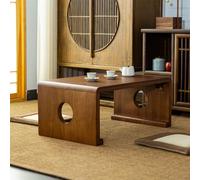 STARHMLUX Table Basse Pliante Japonaise, Table De Thé Basse Pliable en Bois pour S'asseoir Au Sol dans Le Salon, La Salle à Manger Ou La Chambre, Style Unique Walnut 60x40x30cm