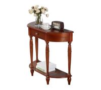 STARHMLUX Table Console Demi-Lune avec Tiroir et étagère Inférieure, Bois Massif Table d'Entrée pour Hall et Couloir, Meuble de Rangement Moderne pour Séjour Cherry 100cm
