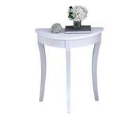 STARHMLUX Table Console Demi-Lune Petit, Bois Massif Table d'Entrée pour Hall et Couloir, Meuble de Rangement Moderne pour Séjour White