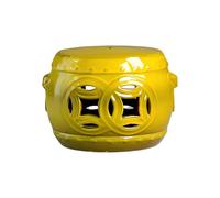 STARHMLUX Tabouret Tambour en céramique Style Chinois, décoration de Jardin, Peut être utilisé comme Repose-Pieds, Table d'appoint ou Table de Salon. Ochre